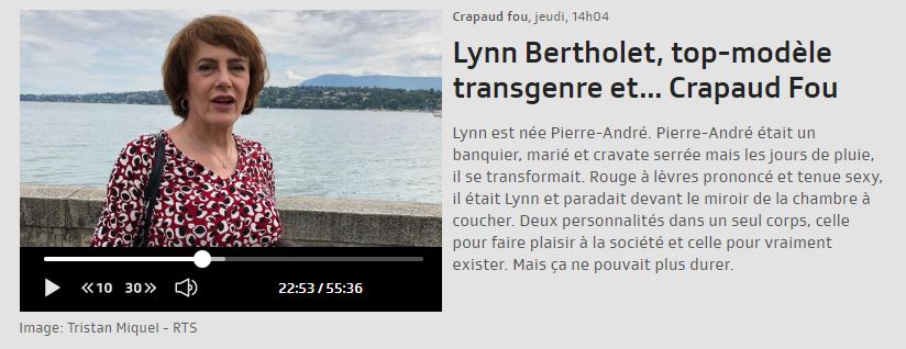 Lynn Bertholet s’exprime dans l’émission “Le Crapaud Fou” sur la RTS